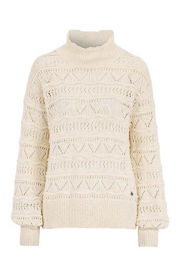 Cream Stickad polotröja Isala Offwhite