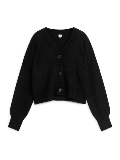 Alpaca Blend Cardigan - Black