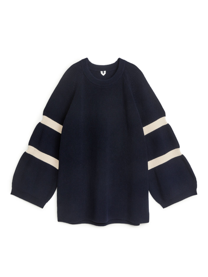 Oversized Cotton Jumper - Blue