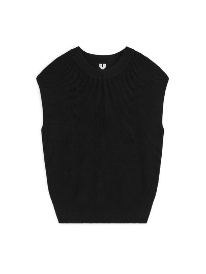 Knitted Cotton Top - Black