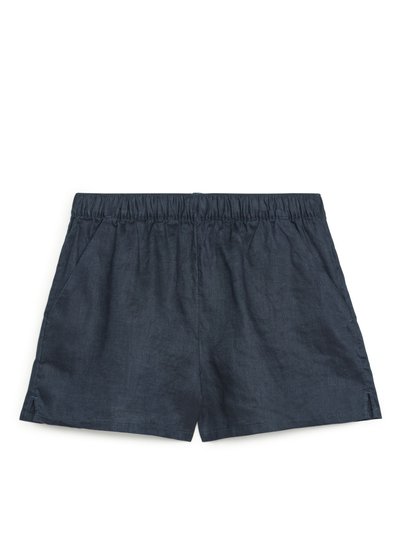 Linen Shorts - Blue