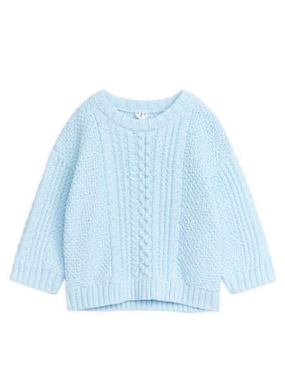 Cable-Knit Cotton Jumper - Turquoise