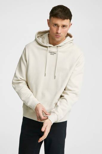 Calvin Klein Hoodie Stacked Logo Hoodie Vit