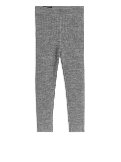 Wool Rib Leggings - Grey
