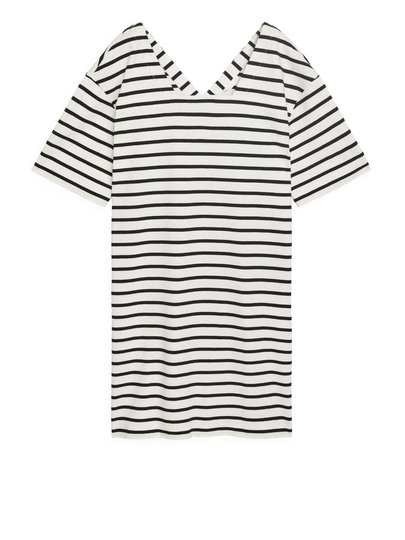 Square-Neck Jersey Dress - Beige