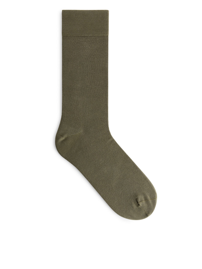 Mercerised Cotton Socks - Beige