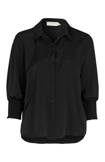 Cream Blus med smock på ärmen Nola Svart