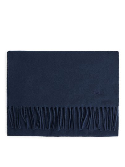 Woven Wool Scarf - Blue