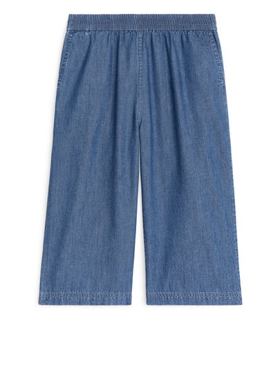 Cropped Trousers - Blue