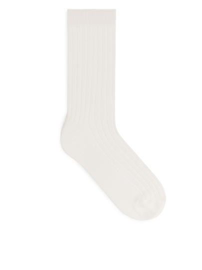 Silk Socks - White