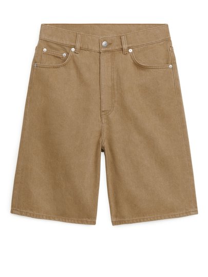 Denim Shorts - Beige