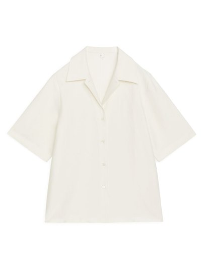 Relaxed Short-Sleeved Blouse - White