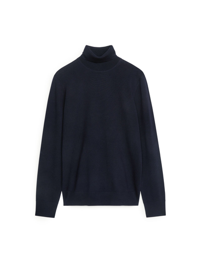 Merino Roll Neck - Blue
