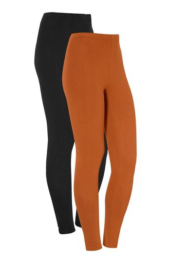 Cellbes Leggings i mjuk trikå 2-Pack Rost Svart