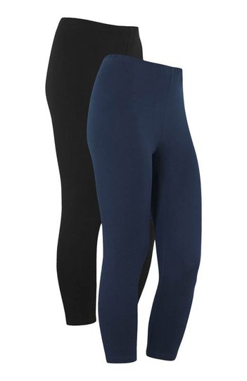Cellbes Caprileggings i mjuk trikå 2-Pack Marin Svart