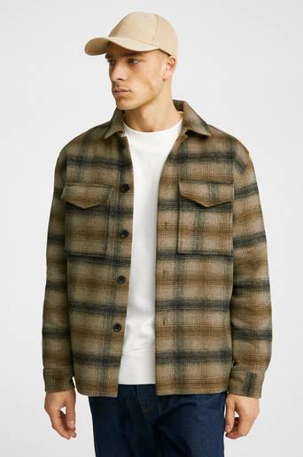 Studio Total Overshirt Check Overshirt Brun