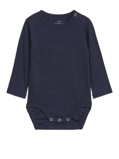 Cotton Lyocell Bodysuit - Blue