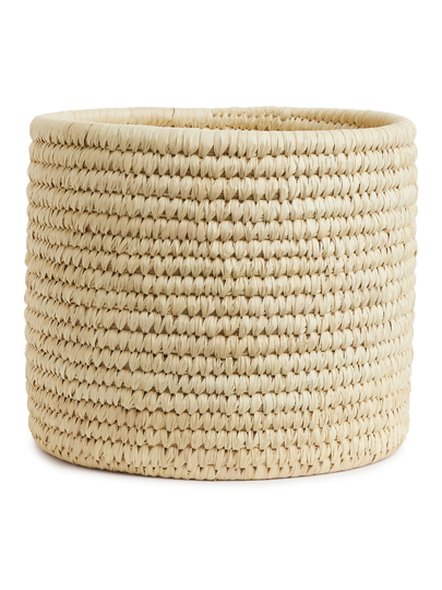 Afroart Palm Cylinder Pot L - Beige