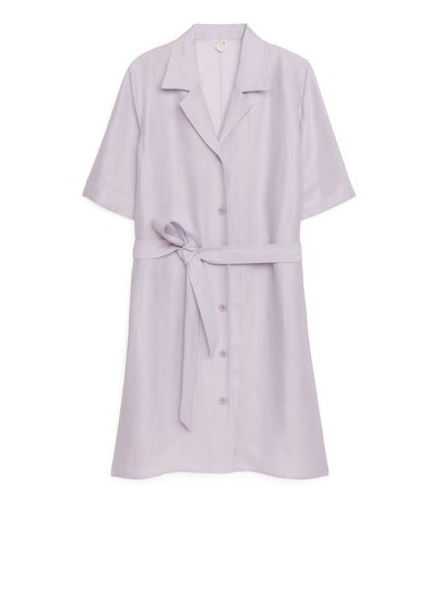 Viscose Linen Resort Dress - Purple