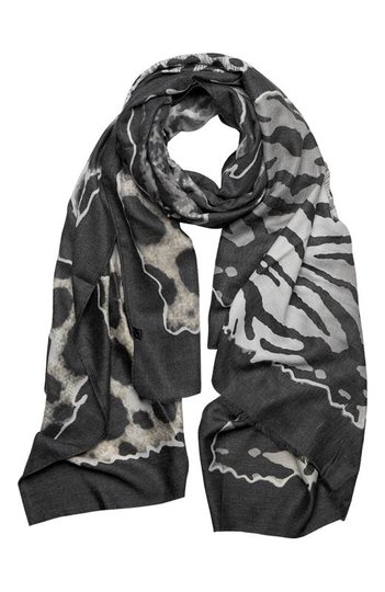 Cellbes Mönstrad scarf Grå Mönstrad