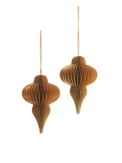 Honeycomb Ornaments 9 cm - Brown