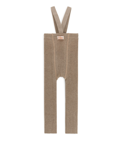 Silly Silas Footless Tights with Braces - Beige