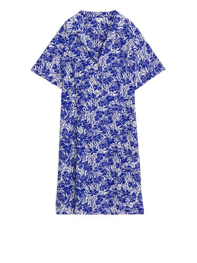 Short Fluted Dress - Blue