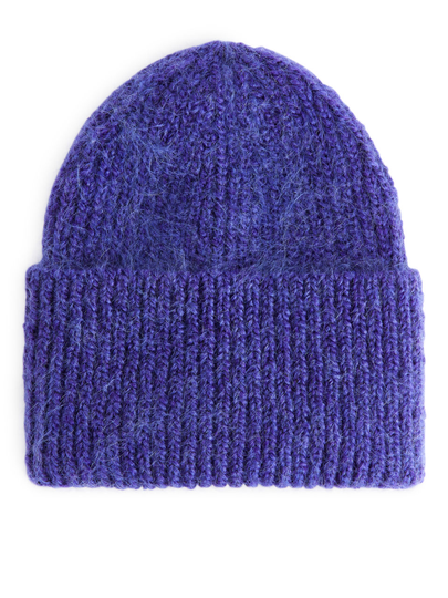 Mohair Beanie - Purple