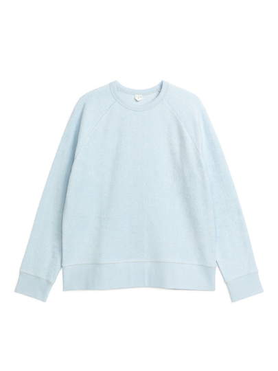 Cotton Towelling Sweatshirt - Turquoise