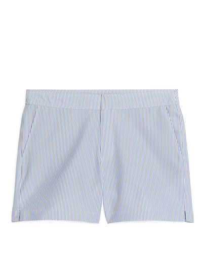 Seersucker Swim Shorts - White
