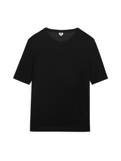 Silk Rib T-shirt - Black
